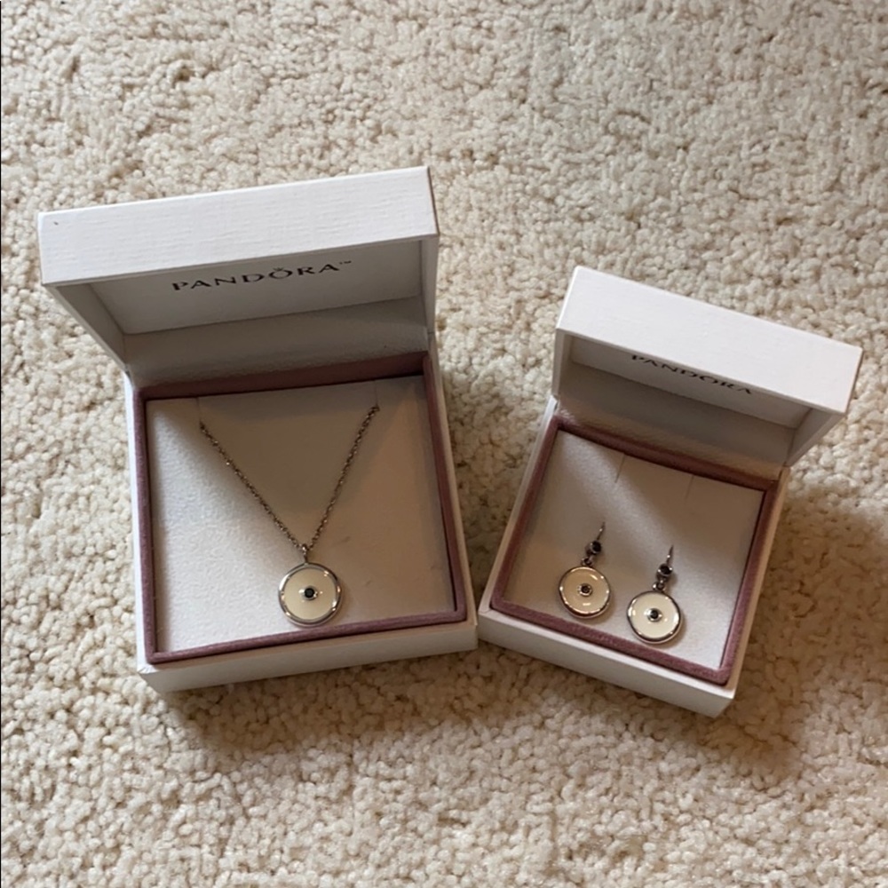 Pandora Necklace and earrings